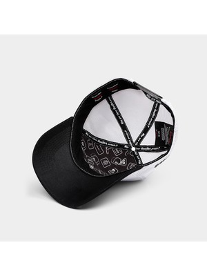 Black Börk V1 Trucker 7 Numara - 5 Kod Logolu Unisex Siyah Siperli-Beyaz Şapka