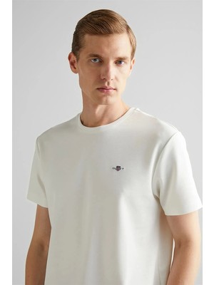 Gant Erkek Krem Regular Fit T-Shirt