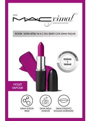 MACximal Sleek Satin Lipstick İkonik Saten Bitişli Ruj-VIOLET VAPOUR 3.5GM