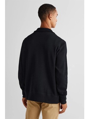 Gant Erkek Siyah Regular Fit Yarım Fermuarlı Sweatshirt