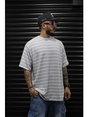 Btstilist Striped Cotton Gray T-Shirt