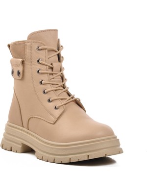 Voyager 9814 Bej Içi Kürklü Hakiki Deri Kadın Bot