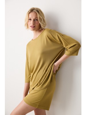 Penti Aging Collagen Sarı Şort Pijama Takımı