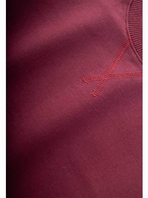 Cigit Basıc Karyoka Detaylı Sweatshirt Takım Bordo