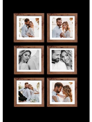 6 Adet 20X20 Çerçeve - Mdf Çerçeve - Fotoğraf Çerçevesi - Kare Çerçeve