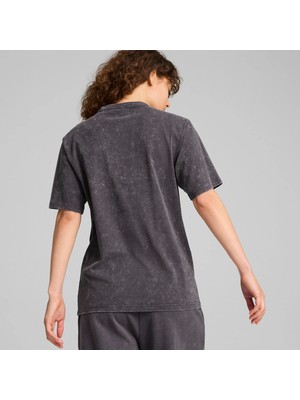 Puma Kadın Gri Puma Dare To Relaxed Washed Tee Koyu Gri Kadın T-Shirt