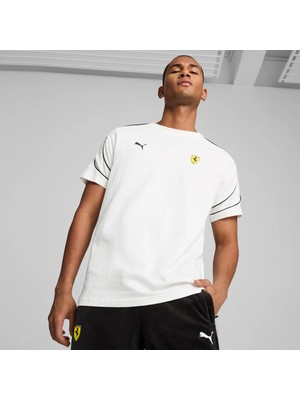 Puma Erkek Beyaz Puma Ferrari Race Mt7+ Tee Beyaz Erkek T-Shirt