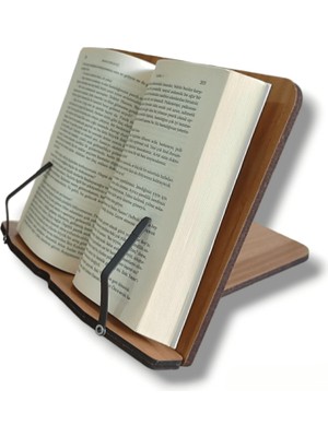 Hü Ma Tasarım ve Aksesuar Ahşap Ayarlanabilir Kitap Okuma Standı Ceviz Renkli Hafif ve Taşınabilir