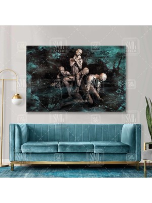 Sml Tablo Varoluşsal Sancısı Çeken Heykel Rüya Soyut Yatay Kanvas Tablo