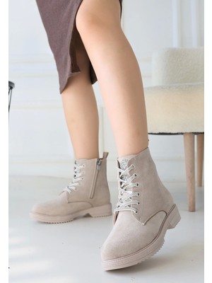 Kazax Kolly Bej Süet Bağcıklı Bot