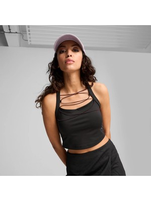 Puma Kadın Siyah Crop Top Nefes Alabilir Kumaş ile Spor ve Günlük Kullanım için Şık Tasarım