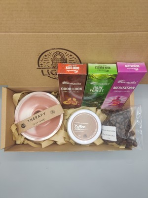 Lightie Dhoop Tütsü & Aromaterapi Doğal Mum & Çekirdek Kahve & Therapy Tütsülük Seti