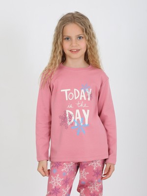 Vitmo Kız Çocuk Uzun Kollu  Pamuklu Pijama Takımı Today