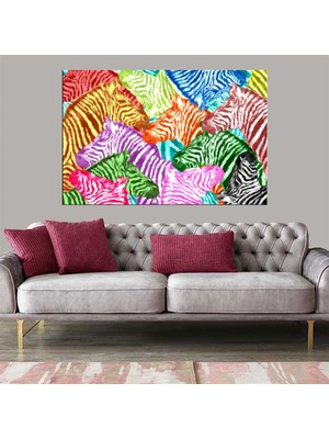Miyrem Exclusive Serie"  Renkli Zebra Kanvas Tablo