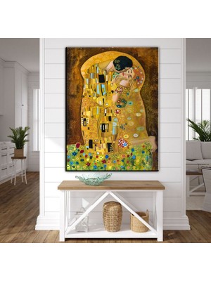 Miyrem Exclusive Serie" Gustav Klimt Öpücük Soyut Yağlıboya Resim Tuval Üzerine   Kanvas Tablo