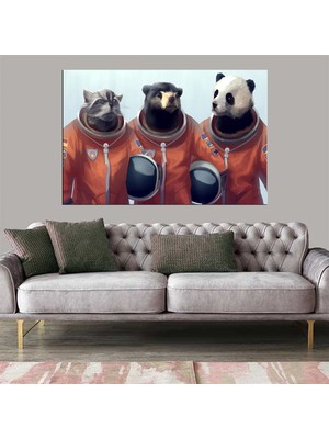 Miyrem Exclusive Serie"  Astronot Hayvanlar Kanvas Tablo