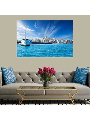 Miyrem Exclusive Serie"  Istanbul Vapur Şehir Kanvas Tablo