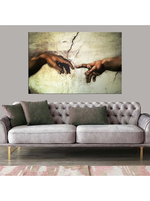 Miyrem Exclusive Serie"  Michelangelo - El Tablosu - Yaratılış Kanvas Tablo