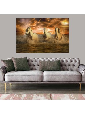 Miyrem Exclusive Serie"  Denizde Koşan Atlar Kanvas Tablo