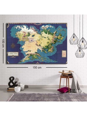 Miyrem Exclusive Serie"  Middle Earth Harita Kanvas Tablo