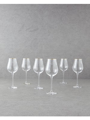 English Home Gracy Kristal 6'lı Kadeh 400 ml Gold
