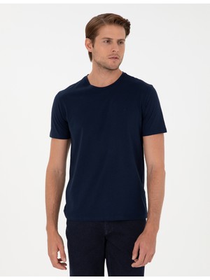 Pierre Cardin Erkek Lacivert Slim Fit Basic Tişört 50306359-VR033