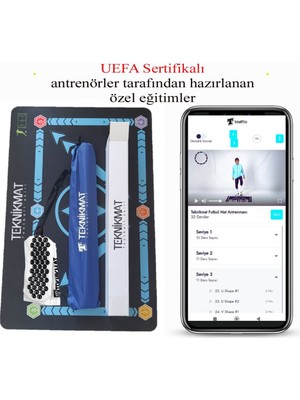 Nidage Pro Futbol Matı ve Premium Eğitim Programı (Mavi Erkek) Kaydırmaz Çorap Hediyeli