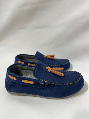 Best Shoes Önü Püsküllü Lacivert Süet Çocuk Corcık Ayakkabı