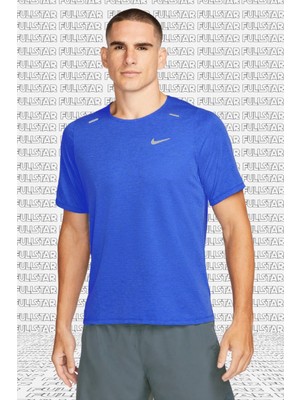 Nike Running Dri Fit Rise 365 Mens Short Sleeve Shirt Blue Erkek Koşu Tişört Mavi