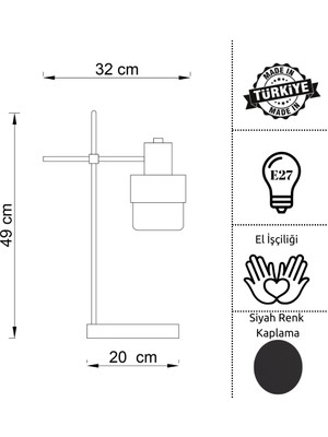 Panemo Vertex Masa Lambası - Siyah