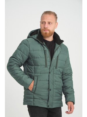Wise Erkek Kapüşonlu Içi Polarlı  Polyester Şişme Mont  3753