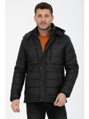 Wise Erkek Kapüşonlu Içi Polarlı  Polyester Şişme Mont  3753