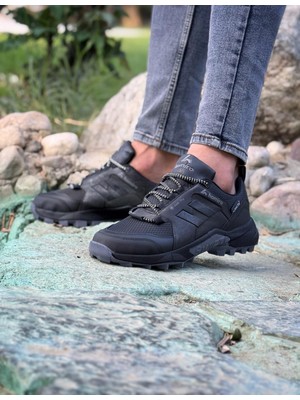Su Geçirmez Poli Taban Spor Ayakkabı-Siyah