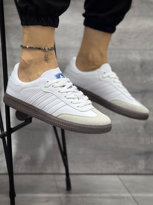 Bağcıklı Unisex Spor Sneaker Ayakkabı-Beyaz