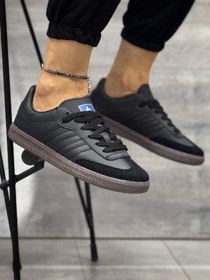 Homiro Bağcıklı Unisex Spor Sneaker Ayakkabı-Siyah
