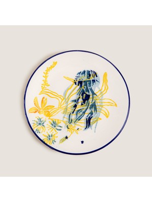 Chios Ahtapot Pasta Tabağı 19 cm Mavi/beyaz