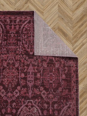 Konfor Halı Antik 1116 Klasik Vintage Salon Halısı Bordo Retro Mutfak Halısı Tozumaz İnce Makine Halısı 100x200