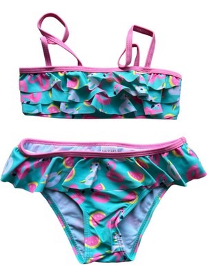Petityu Unicorn Flamingo Simit Pembe Mint Yesili Firfirli Bikini