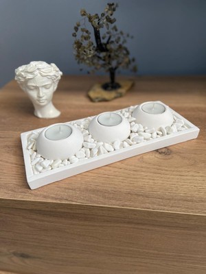 3'lü Tabaklı Mumluk Set,dekoratif Obje ve Biblo,dekoratif Mumluk,hediyelik Eşya,tealight Mumluk,mumluk