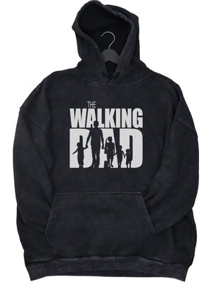 Fuddy Moda Unisex The Walking Dead Baskılı Kapüşonlu Yıkamalı Sweatshirt, Oversize Dizi Serisi Retro Hoodie