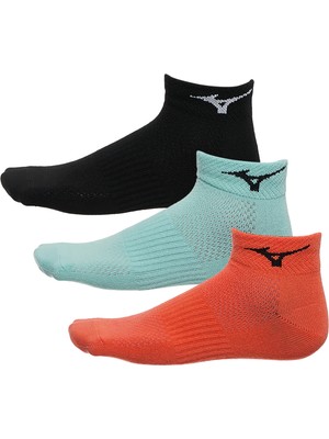 Mizuno Unisex Training Mid 3p Çorap Siyah/mavi/turuncu Performans İçin Yüksek Konfor