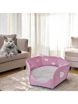 Next Craft Kedi Yatağı Yuvası Evi Minderli Taşınabilir 3 mm Keçe Altıgen Tasarım (Yuva+Minder)