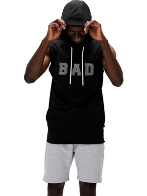 Bad Bear Bad Net Sleeveless Siyah Hoodie Sweatshirt