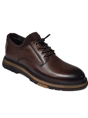 Komcero Lastik Bağlı Streçli Sade Model  Deri Kışlık Ayakkabı K1195-767