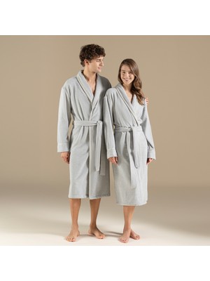 Chakra Vissana Unısex Bornoz Natural-Gri
