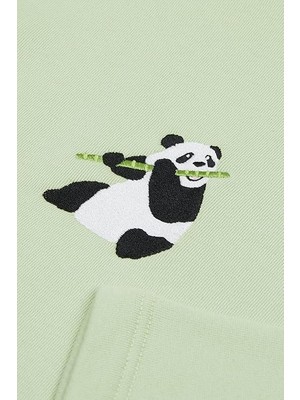 Wwf Market Giant Panda Hoodie Sweatshirt - Mint Yeşil