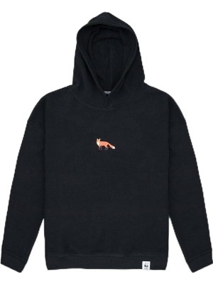 Wwf Market Kızıl Tilki Super Soft Hoodie Sweatshirt Siyah