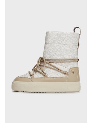 Tommy Hilfiger Monogramlı Kar Botu Kadın Kar Botu FW0FW08430 Aeg