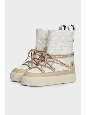 Tommy Hilfiger Monogramlı Kar Botu Kadın Kar Botu FW0FW08430 Aeg