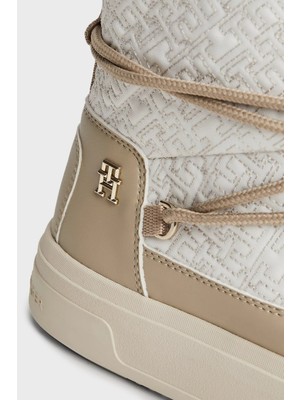 Tommy Hilfiger Monogramlı Kar Botu Kadın Kar Botu FW0FW08430 Aeg